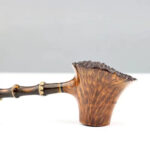 Langstiel-Vulkanpfeife aus Bruyère mit Bambusmundstück
