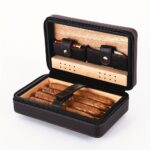 Vintage Reise-Zigarrenetui aus echtem Leder