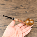 Handgefertigte Bruyèreholz-Apple-Pfeife mit Hornring