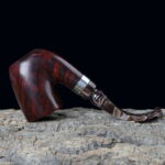 Edle Freehand-Pfeife mit Silberapplikationen