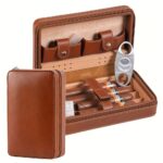 Vintage Reise-Zigarrenetui aus echtem Leder