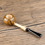 Handgefertigte Bruyèreholz-Apple-Pfeife mit Hornring