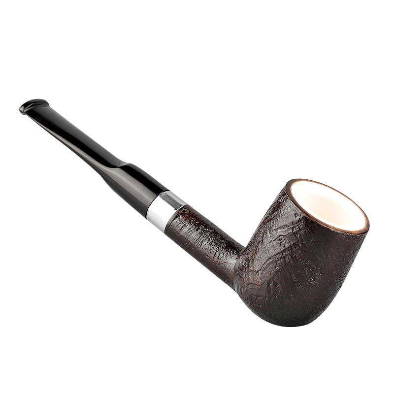 Große Bruyère-Billardpfeife mit Meerschaum-Einsatz