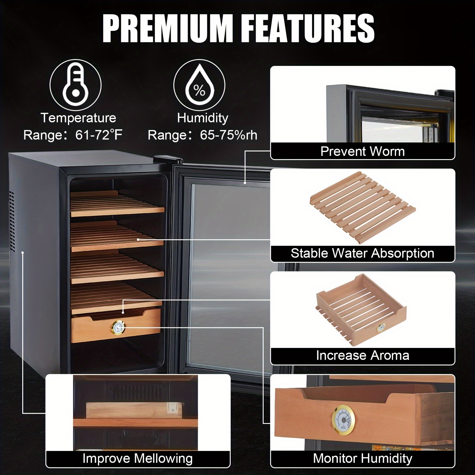 d00fa503 5009 4fb4 b22d 344bf4bbd093 Freistehender Zigarrenschrank im modernen Design für 600 Zigarren
