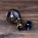 Handgefertigte Apfel-Pfeife mit Hornring