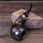 Handgefertigte Apfel-Pfeife mit Hornring