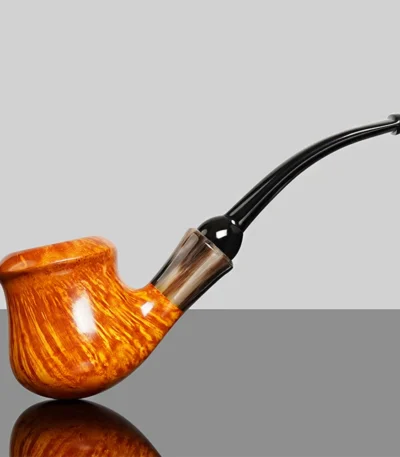 Handgefertigte Sherlock-Holmes-Pfeife mit Hornziering