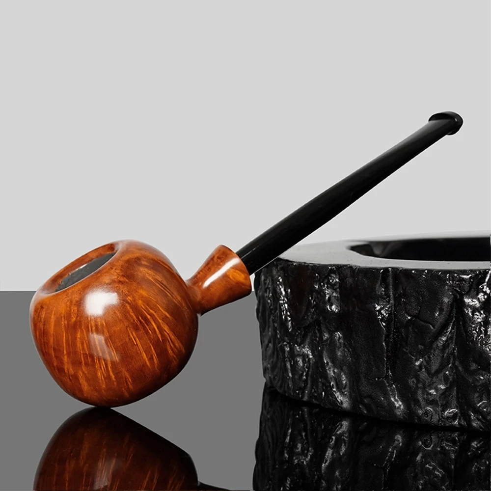 MUXIANG straight handle military plug design, acrylic pipe mouthpiece, solid wood Briar pipe