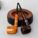 Handgefertigte Pfeife aus Bruyère-Holz mit geradem Mundstück und 9-mm-Filtern