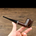 9-mm Bruyère-Holz Billardpfeife mit Zierring