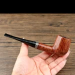 9-mm Bruyère-Holz Billardpfeife mit Zierring