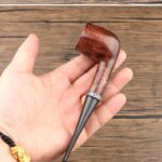 9-mm Bruyère-Holz Billardpfeife mit Zierring