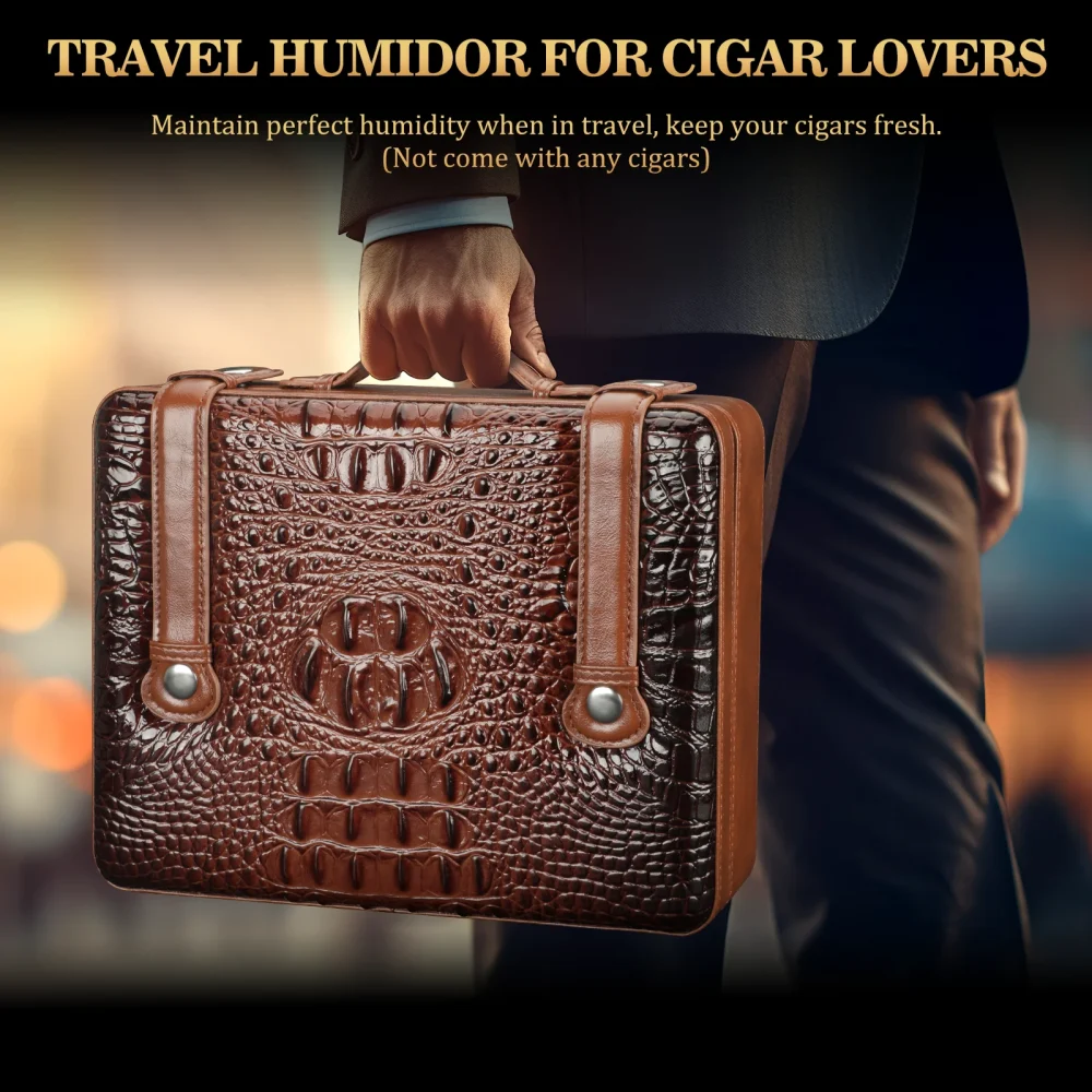 kf S21ff1d4c90194c46bb5090e4f5504078R Cigar Humidor Case with Hygrometer Humidor Box Humidifier Divider Travel Cigar Case Cedar Wood Hold up Zigarren-Humidor-Etui mit Hygrometer