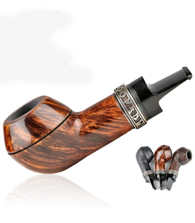 Kurzer Schaft Briarwood Bulldog Pfeife mit Silberring