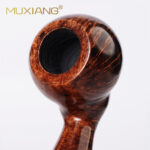 Rauchpfeife aus massivem Holz mit Hornring