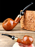 Gebogene Apfelpfeife mit langem Griff