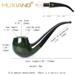 Klassische 9-mm-Billiard-Pfeife mit gebogenem Stiel