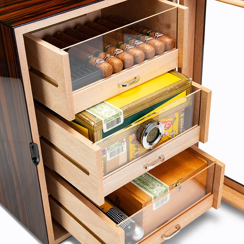 Zigarrenschrank mit großer Kapazität und dreilagiger Schublade