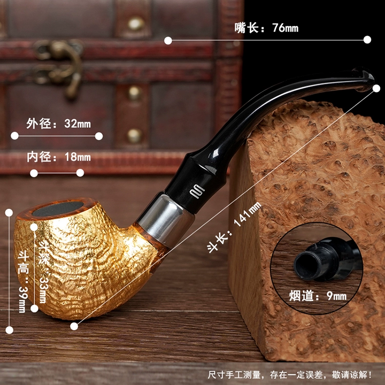 O1CN013Auyf91X8At6DY7ep 40012878 Klassische Herren-Tabakpfeife aus massivem Gold