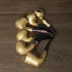 Klassische Herren-Tabakpfeife aus massivem Gold