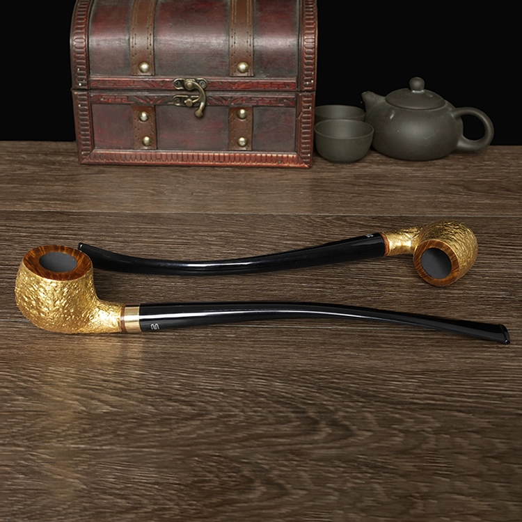 Klassische Herren-Tabakpfeife aus massivem Gold