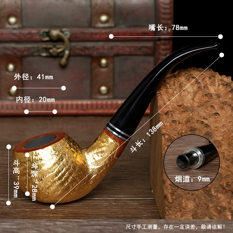 O1CN01vdIb711X8AtVAyZet 40012878 Klassische Herren-Tabakpfeife aus massivem Gold