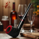 Schwarze sandgestrahlte Pfeife 9mm Filter