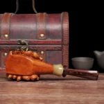 Freihand, handgeschnitzte Medusa-Schlangenpfeife