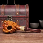 Freihand, handgeschnitzte Medusa-Schlangenpfeife