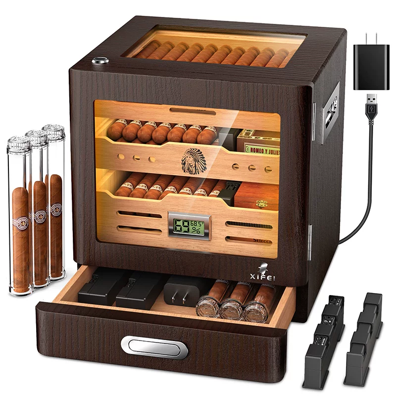 Mini elektrischer Humidor aus Zedernholz