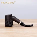 Gebogene 9mm Ebenholz-Tabakpfeife im Hammer-Stil