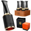 Genuine leather mouthpiece—black and gold