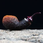 Handgefertigte, mit Sea-Rock-Textur geschnitzte Apple-Pfeife – Bild 2