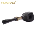 Custom horn and briar tobacco pipe
