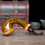 Große handgefertigte Freehand Bruyère-Calabash Pfeife
