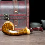 Große handgefertigte Freehand Bruyère-Calabash Pfeife