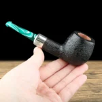 Klassische gerade Billiard Pfeife aus Massivholz für Herren – Bild 3