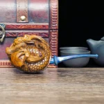 Handgeschnitzte Bruyère-Pfeife im Drachenei-Design – Bild 3