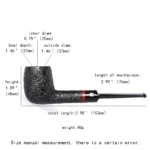 Schwarze sandgestrahlte Billiardpfeife mit geradem Holm