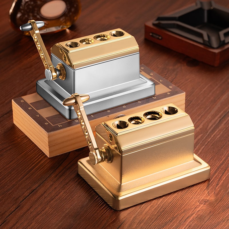 Luxus Zigarren Guillotine vergoldet Gold und Silber