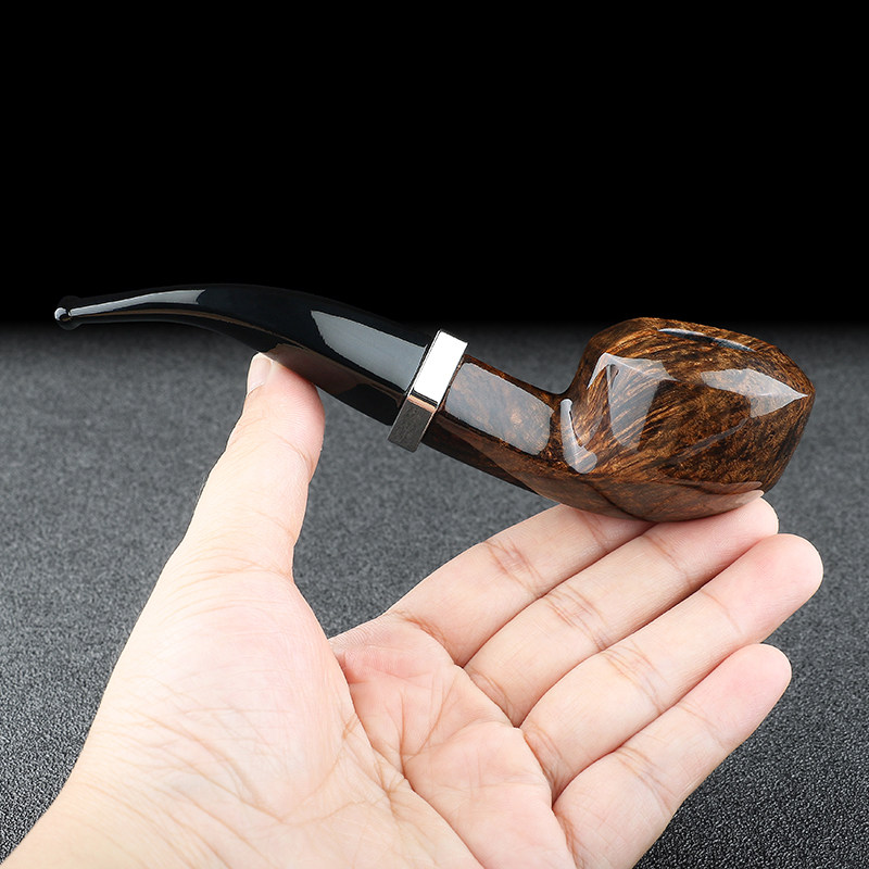 Gebogene Rhodesian-Bulldog-Pfeife aus Bruyereholz