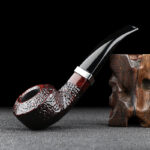 Gebogene Rhodesian-Bulldog-Pfeife aus Bruyereholz