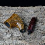 Abgenommenes Mundstück einer gebogenen Vulkanpfeife aus Bruyèreholz