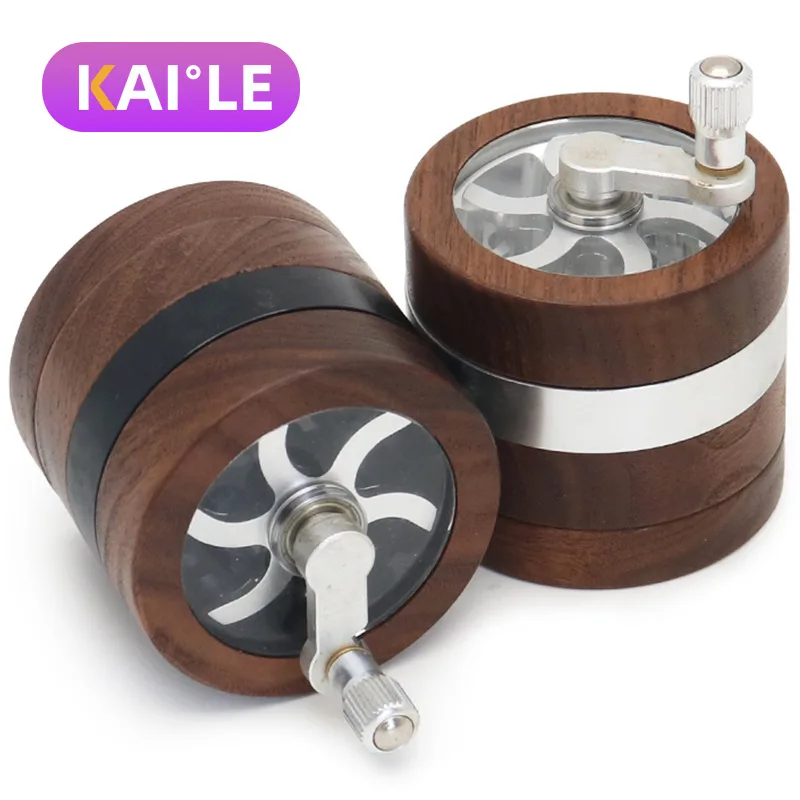 Schwarznuss-Handkurbelgrinder 63 mm, 4-teilig