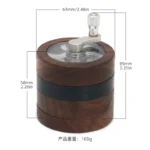 Schwarznuss-Handkurbelgrinder 63 mm, 4-teilig – Ansicht 5