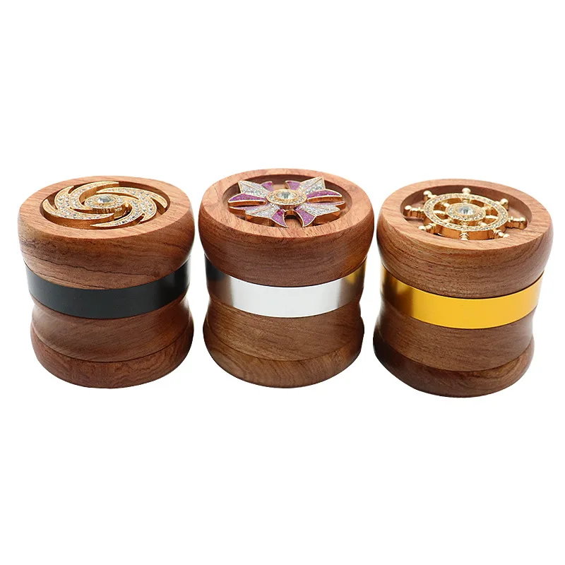 Holzgrinder 67 mm mit Blumendeckel, 4-teilig
