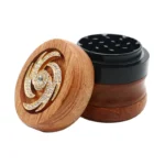Holzgrinder 67 mm mit Blumendeckel, 4-teilig – Ansicht 3
