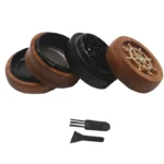 Holzgrinder 67 mm mit Blumendeckel, 4-teilig – Ansicht 5
