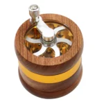 Handkurbel-Holzgrinder 67 mm mit Aluminiumzähnen – Ansicht 2
