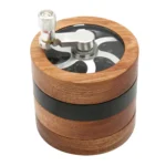 Flacher Handkurbel-Holzgrinder 67 mm, 4-teilig – Ansicht 6